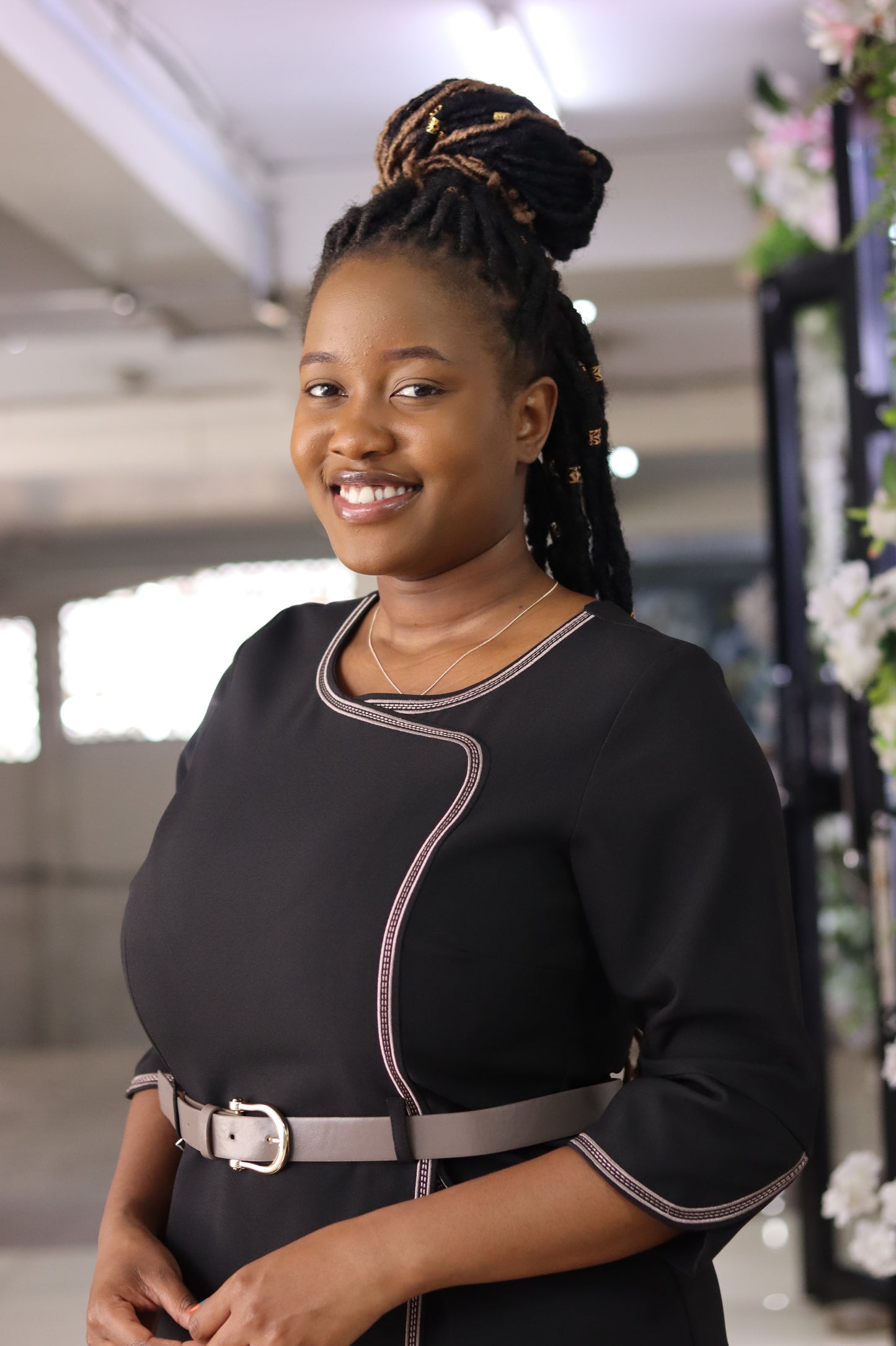 Black Sleeved Faux Wrap Bodycon