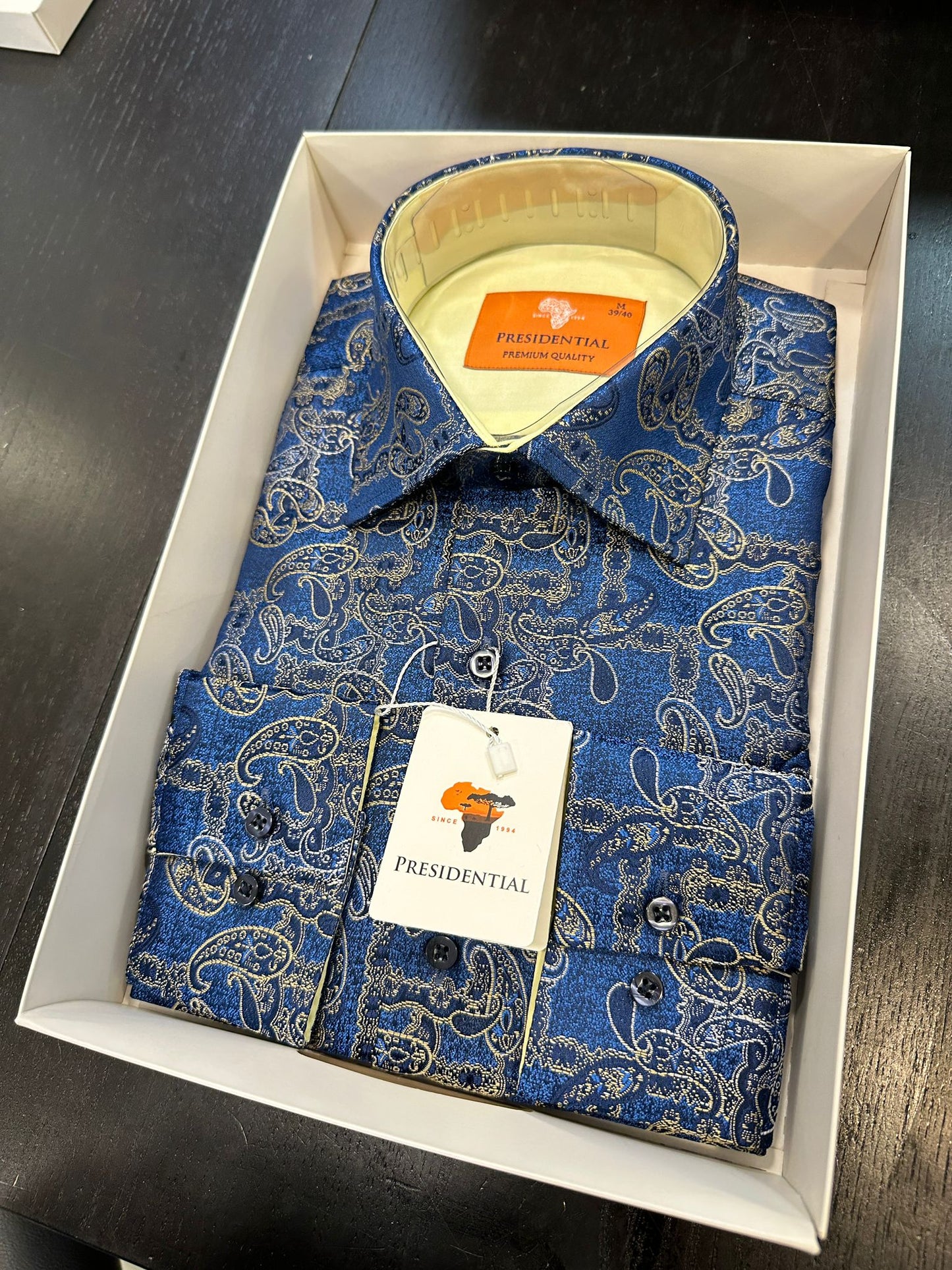 Presidential Royal Blue Paisley Shirt