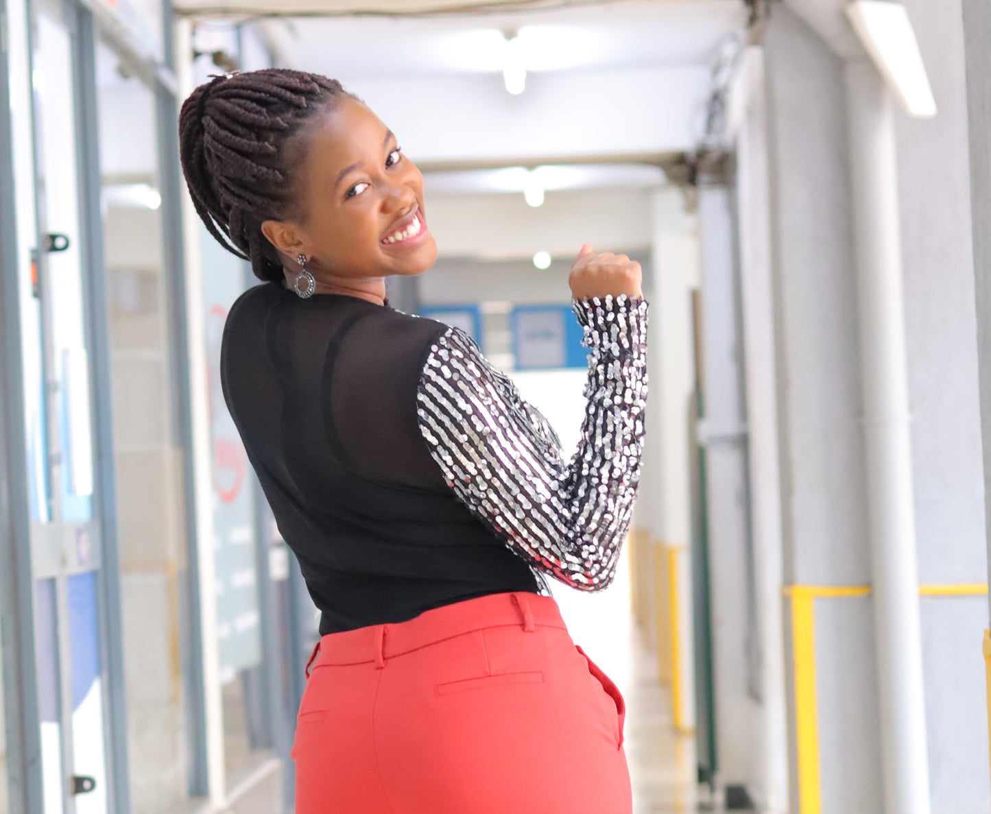Black/Silver Sequin Bodysuit