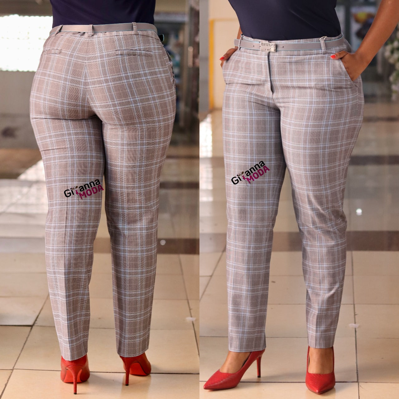 Pocket Royal Blue Print Tartan Trouser