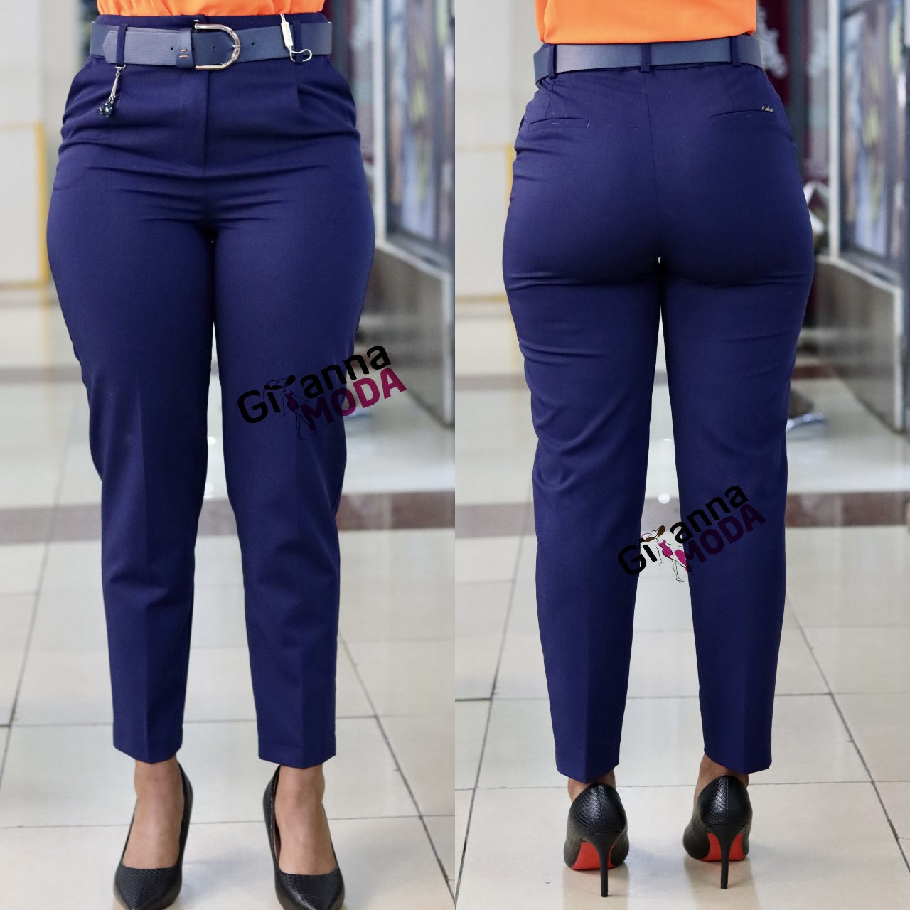 D-Belted Trouser in Royal Blue