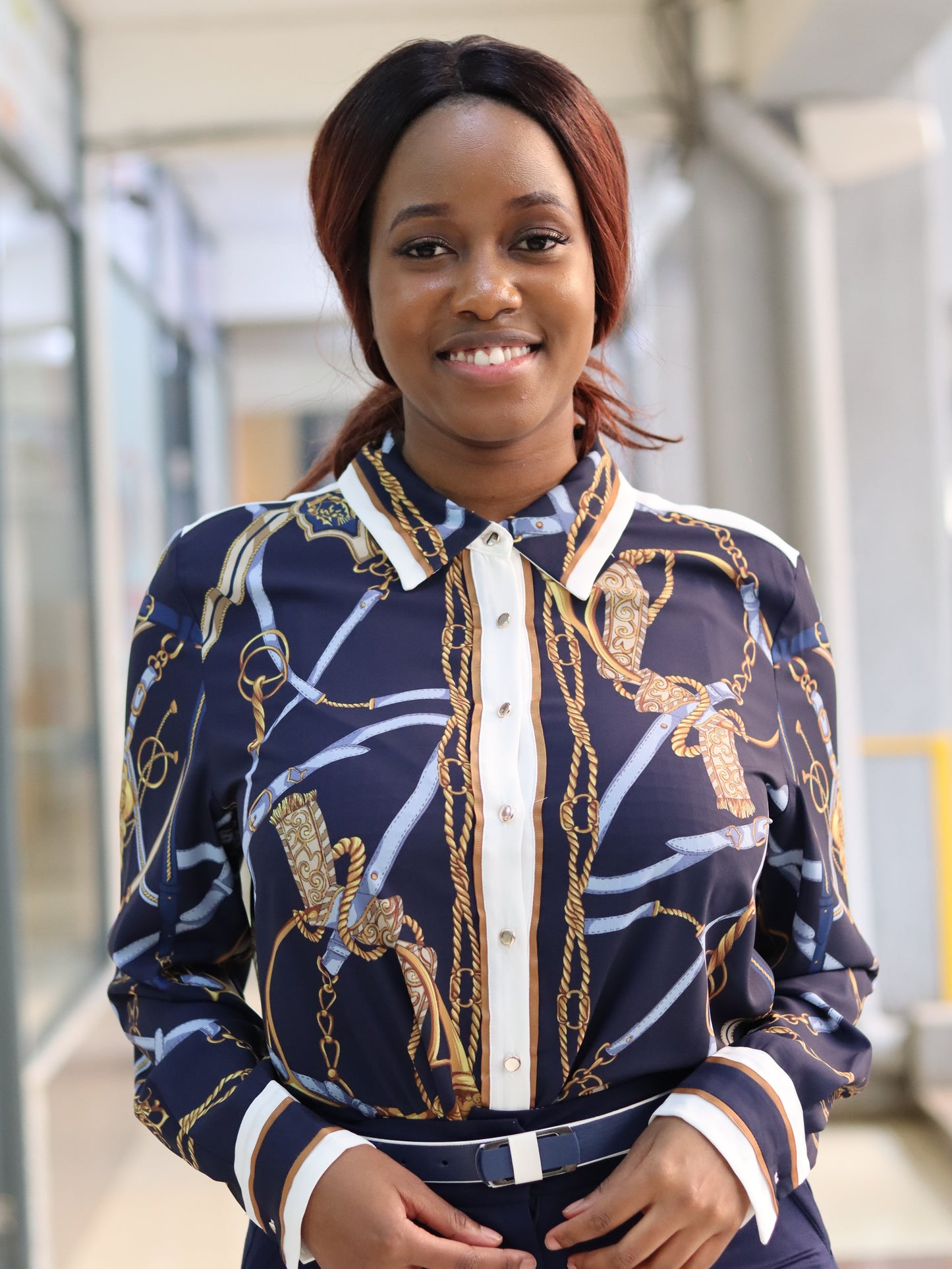 Nautical Inspired Navy Floral Blouse