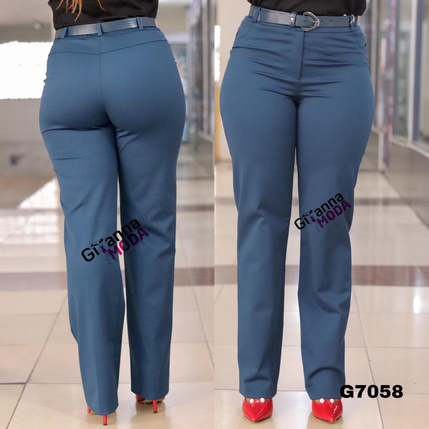 Full Length Trouser in Petrol Blue