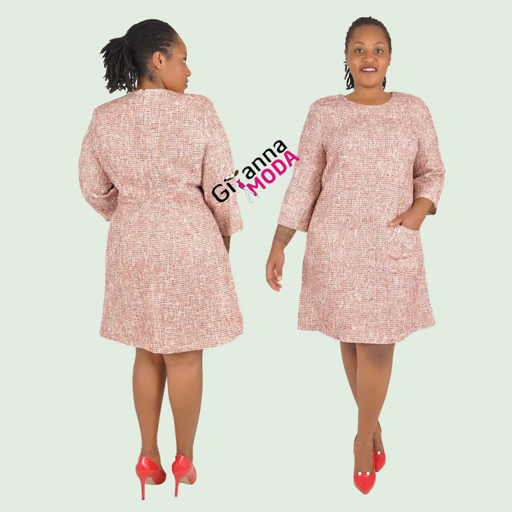 Tweed Sleeved Shift Dress