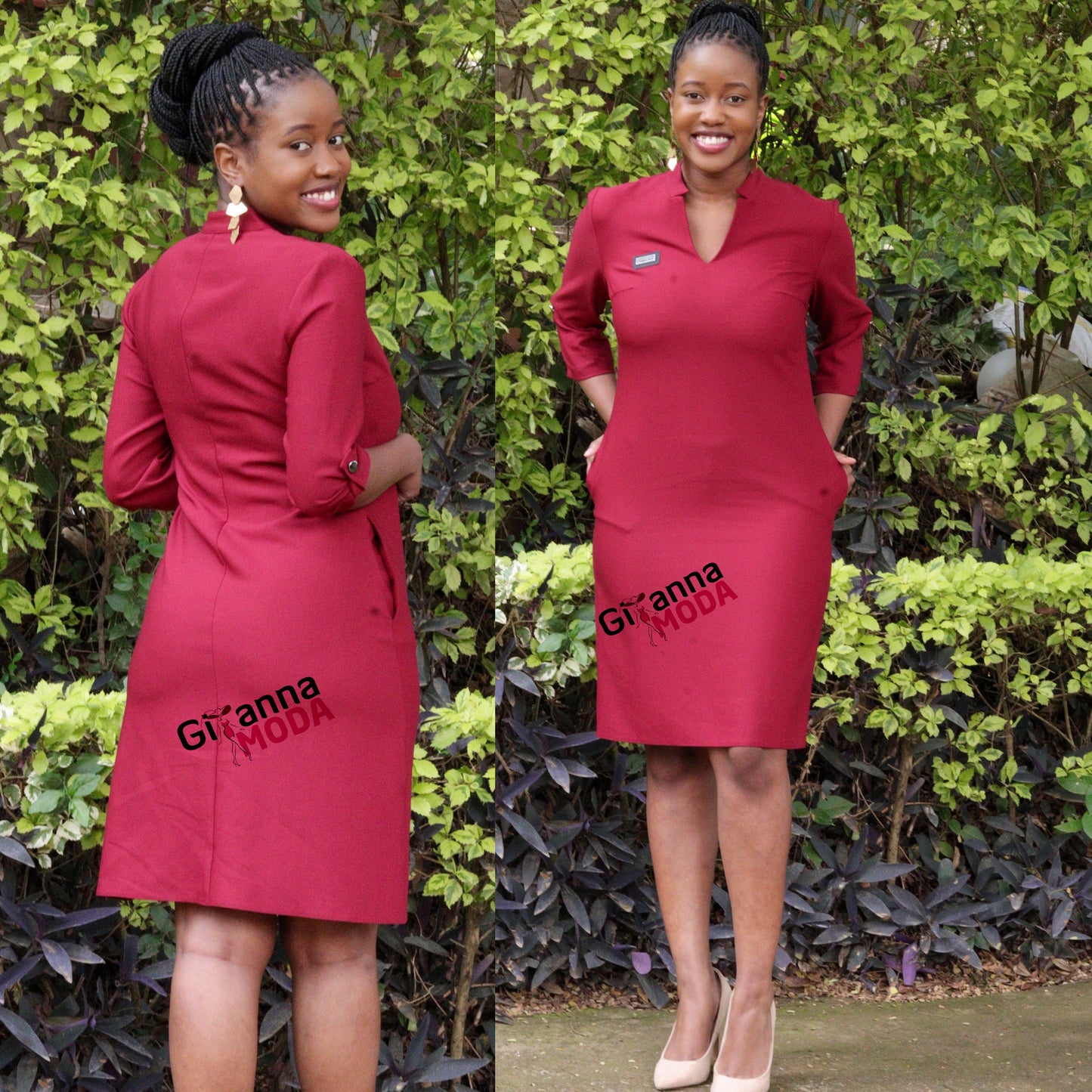 Brick Red Shift Dress