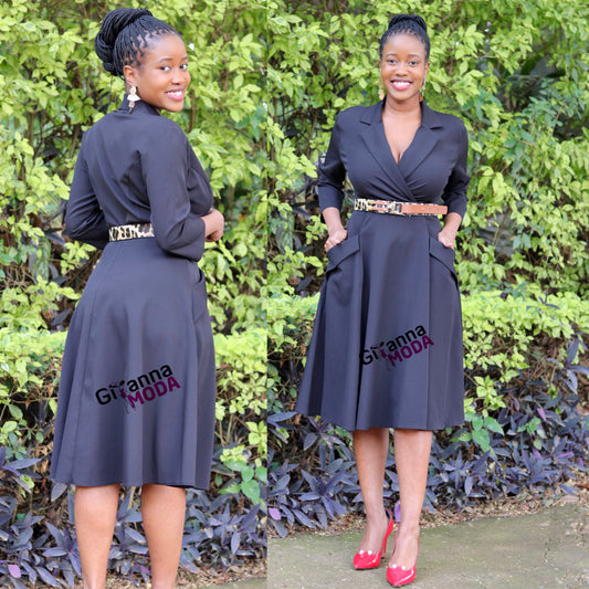 Black Leo Belted Skater