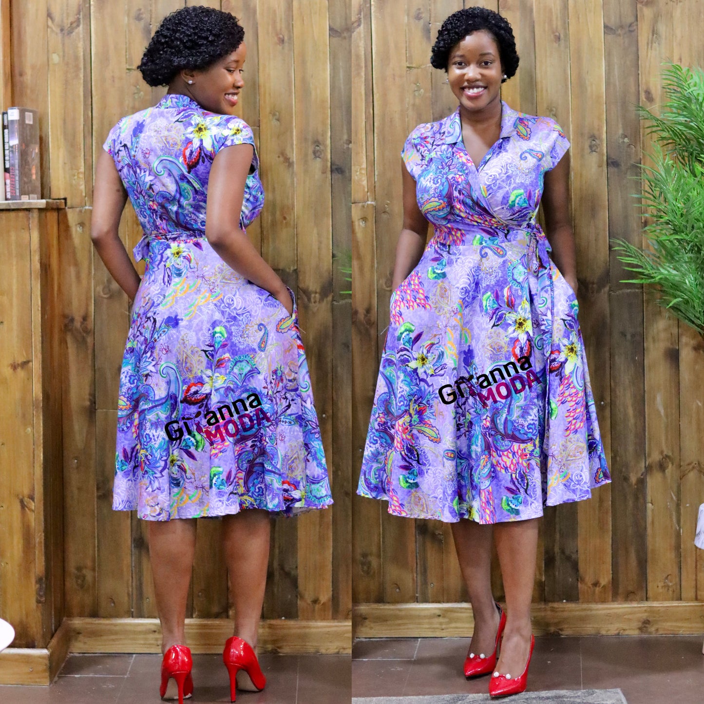 Floral Wrap A-Line Dress