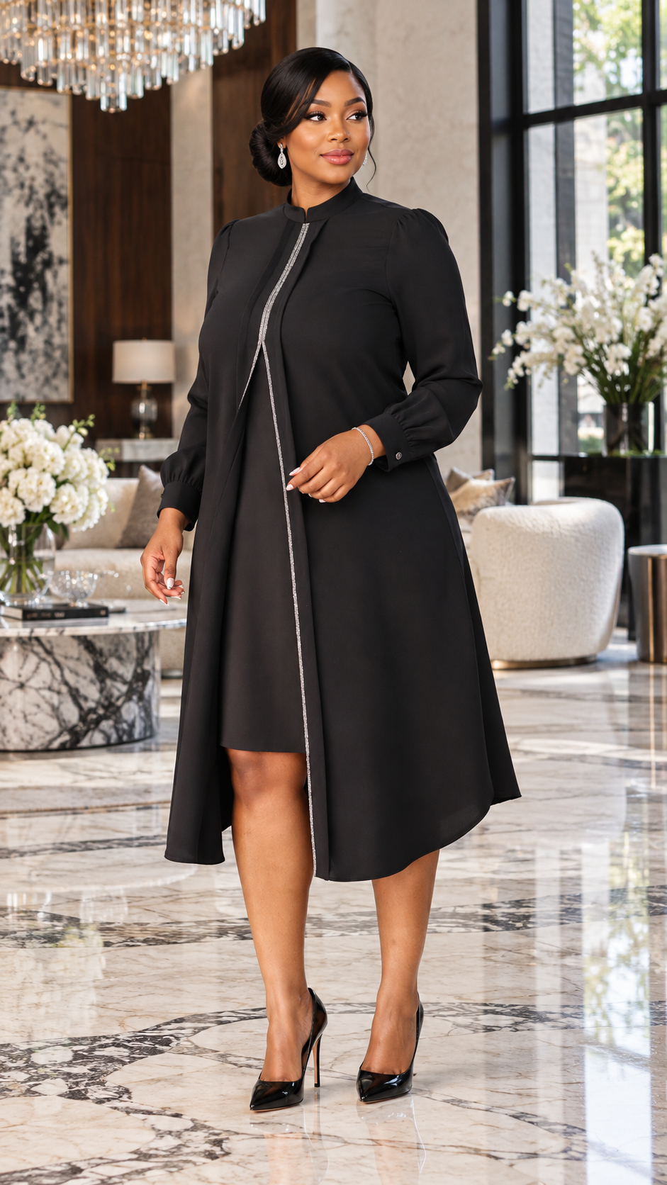Black Dress with Inner Slip