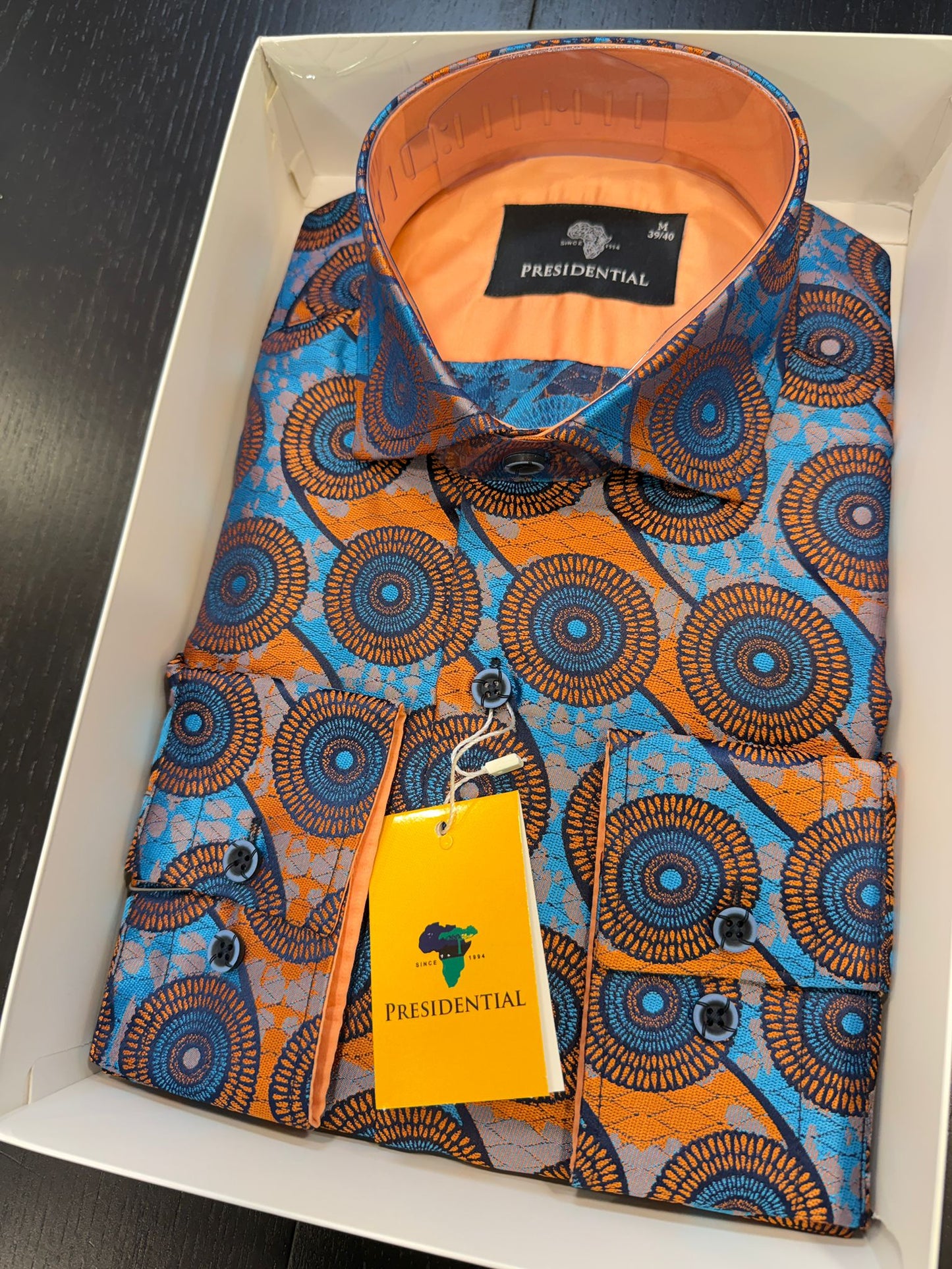 Presidential Blue & Burnt Orange Luxury Shirt