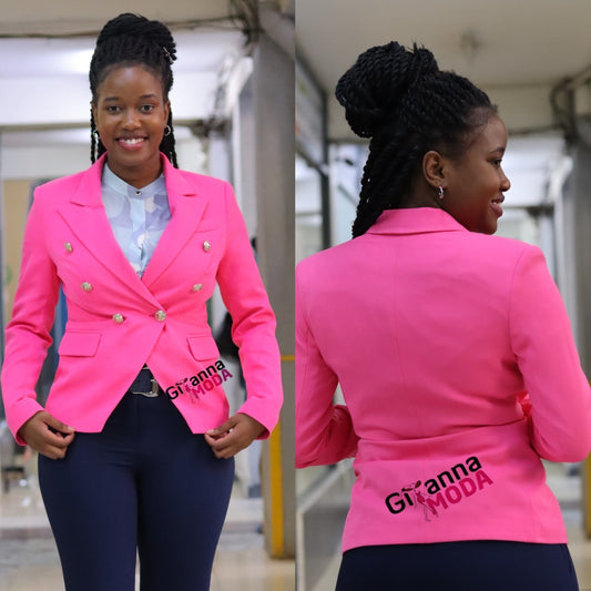 Double Breasted Blazer in Pink