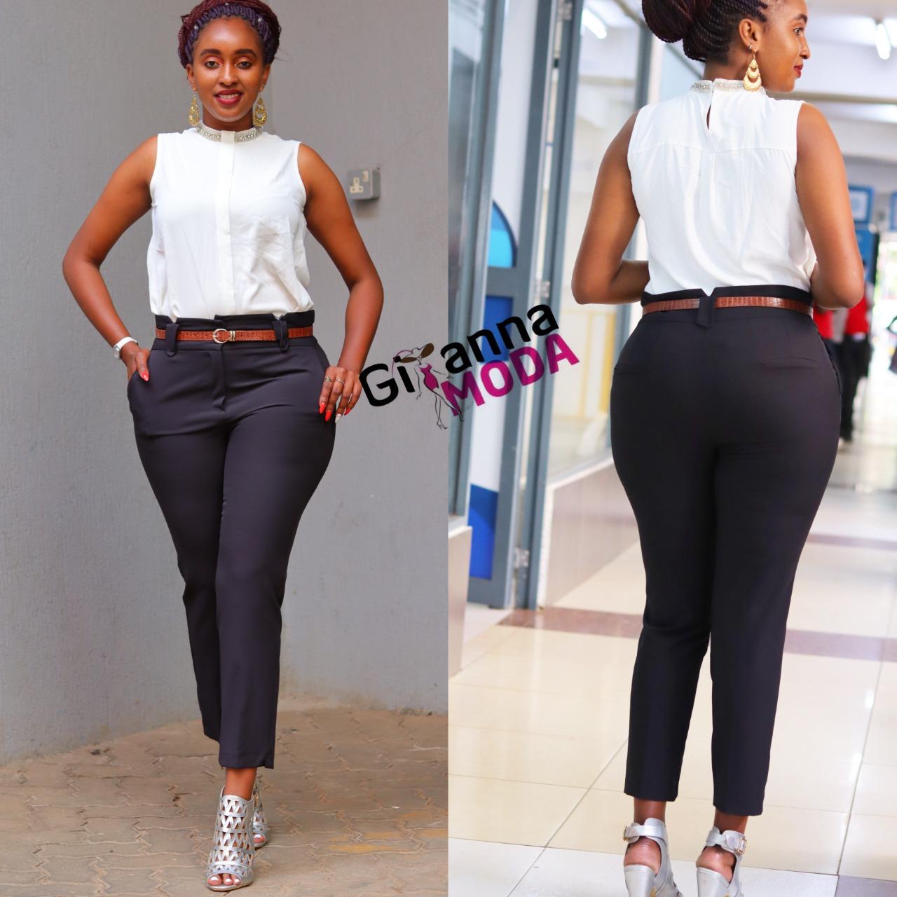 High Waist Official Trousers in Black