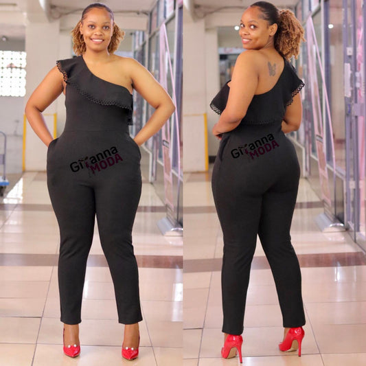 Black One Shoulder Jumpsuit