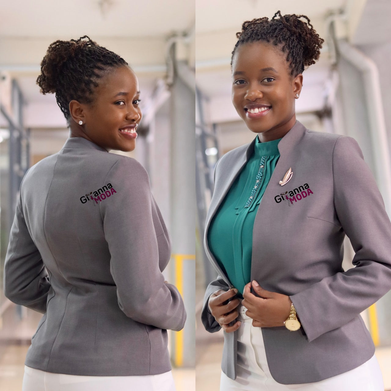 Grey Chinese Collared Blazer