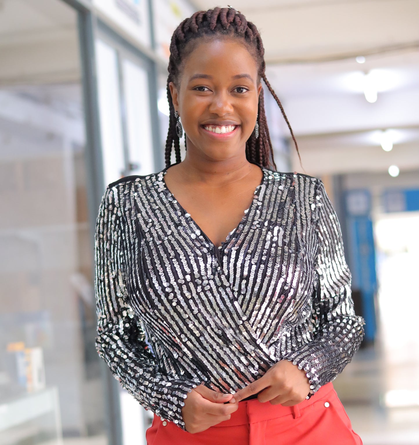 Black/Silver Sequin Bodysuit